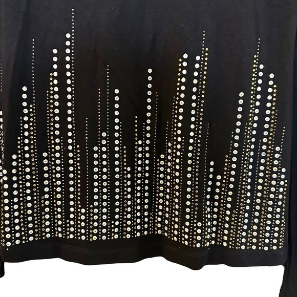 Cowgirl Legend Long Sleeve Black Sparkly Rhinestone Top Concert Country Small - Picture 4 of 5